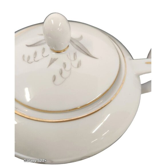 Kaysons Fine China Golden Rhapsody Sugar Bowl & Creamer Set Floral Design - Picture 9 of 12
